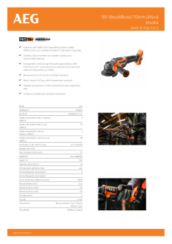 RYOBI BEWS 18-115BLPX2 18V Bezuhlíková 115mm úhlová bruska 4935480856 A4 PDF