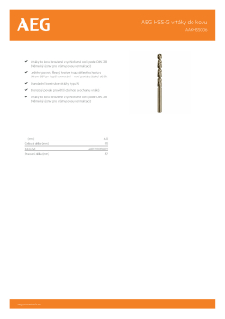 RYOBI AAKHSSG AEG HSS-G vrták do kovu 6mm – 1ks 4932479312 A4 PDF