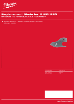 MILWAUKEE Náhradní nůž pro bezuhlíkové nůžky M12™ 4932492431 A4 PDF