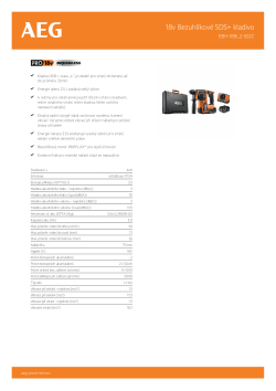 RYOBI BBH 18BL2 18v Bezuhlíkové SDS+ kladivo 4935492343 A4 PDF