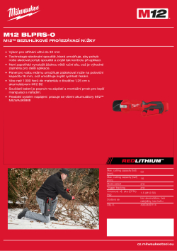 MILWAUKEE M12™ bezuhlíkové prořezávací nůžky 4933480114 A4 PDF