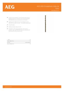 RYOBI AAKHSSCBT AEG HSS-G kobaltový vrták do kovu 3.5mm – 1ks 4932479327 A4 PDF