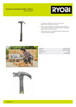 RYOBI RHHSCC Ocelové tesařské kladivo 560 g 5132006036 A4 PDF