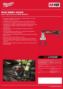 MILWAUKEE M18™ nářadí na střižné šrouby 4933493289 A4 PDF