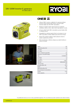 RYOBI RY18BI150B 18V 150W invertor II. generace 5133005742 A4 PDF