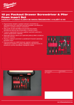 MILWAUKEE PACKOUT™ pěnová vložka se sadou šroubováků a kleští 10 ks 4932493638 A4 PDF