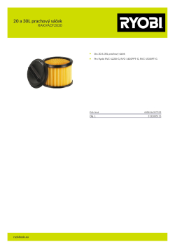 RYOBI RAKVACF2030 20 a 30L prachový sáček 5132005115 A4 PDF