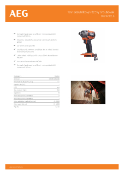 RYOBI BSS 18C3B3 18V Bezuhlíkový rázový šroubovák 4935478940 A4 PDF