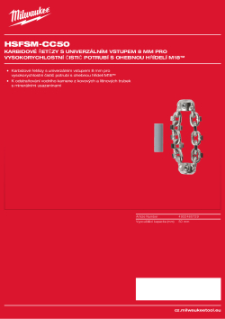 MILWAUKEE 50 mm karbidové řetězy s univerzálním vstupem 8 mm pro vysokorychlostní čistič potrubí s ohebnou hřídelí M18™ 4932480729 A4 PDF