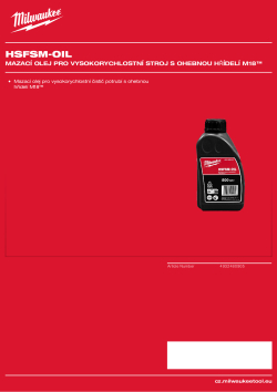 MILWAUKEE Mazací olej pro vysokorychlostní čistič potrubí s ohebnou hřídelí M18™ 4932480905 A4 PDF