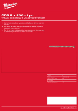 MILWAUKEE Concrete Drill Bits - Round Shank NG 4932480139 A4 PDF