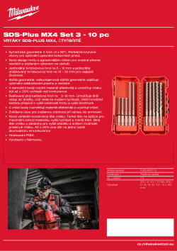 MILWAUKEE Sada vrtáků SDS-Plus MX4 (10 ks) 4932492115 A4 PDF