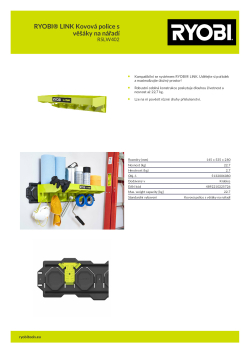 RYOBI RSLW402 RYOBI® LINK Kovová police s věšáky na nářadí 5132006080 A4 PDF