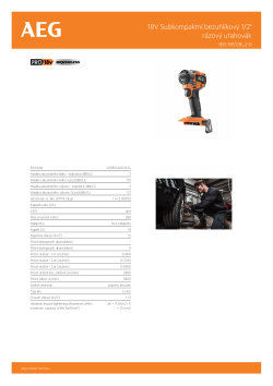 RYOBI BSS 18S12BL2 18V Subkompaktní bezuhlíkový 1/2" rázový utahovák 4935480060 A4 PDF