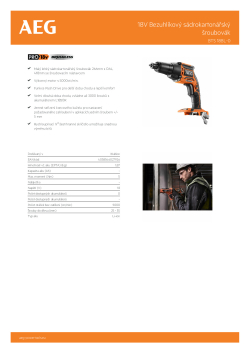 RYOBI BTS 18BL 18V Bezuhlíkový sádrokartonářský šroubovák 4935459620 A4 PDF