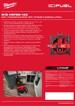 MILWAUKEE M18™ vysokorychlostní čistič potrubí s ohebnou hřídelí 4933480722 A4 PDF