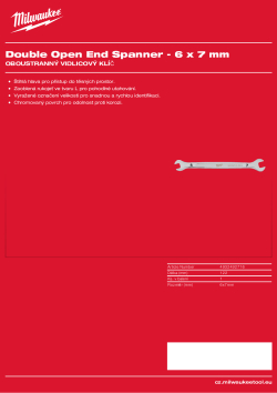 MILWAUKEE Oboustranný vidlicový klíč - 6x7 mm 4932492716 A4 PDF