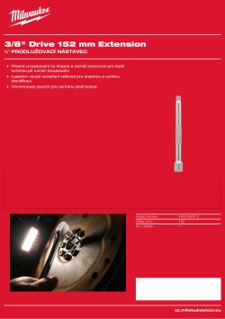 MILWAUKEE ⅜″ prodlužovací nástavec 152 mm 4932480913 A4 PDF