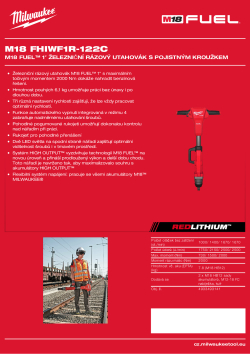 MILWAUKEE M18 FUEL™ 1″ železniční rázový utahovák s pojistným kroužkem 4933493141 A4 PDF