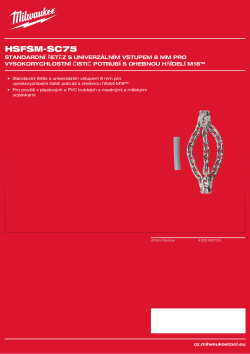 MILWAUKEE 75 mm standardní řetěz pro vysokorychlostní čistič potrubí s ohebnou hřídelí M18™ 4932480726 A4 PDF