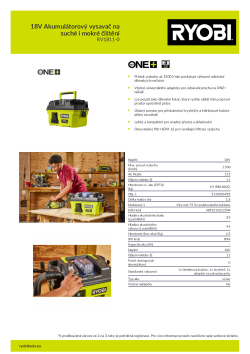 RYOBI RV1811 18V Akumulátorový vysavač na suché i mokré čištění 5133005995 A4 PDF