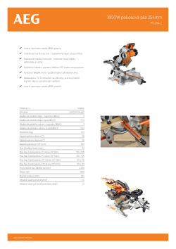 RYOBI PS 254 L Pokosová pila s posuvem 4935440670 A4 PDF