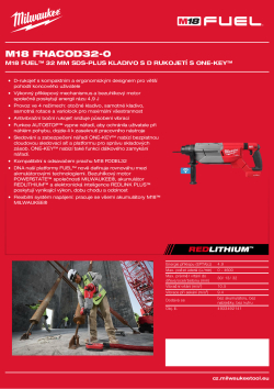 MILWAUKEE M18 FUEL™ 32 mm SDS-Plus kladivo s D rukojetí s ONE-KEY™ 4933492141 A4 PDF