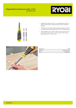 RYOBI RHSDM1101 Magnetická šroubovací sada, 11 ks 5132006049 A4 PDF