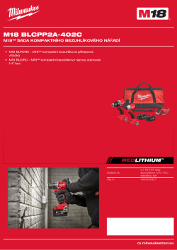 MILWAUKEE M18™ sada kompaktního bezuhlíkového nářadí 4933492827 A4 PDF