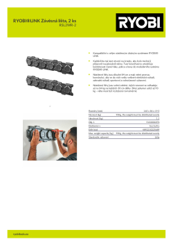 RYOBI RSL2WR-2 RYOBI®LINK Závěsná lišta, 2 ks 5132006076 A4 PDF