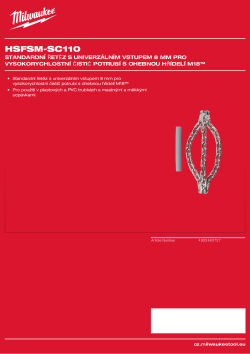 MILWAUKEE 100 mm standardní řetěz pro vysokorychlostní čistič potrubí s ohebnou hřídelí M18™ 4932480727 A4 PDF