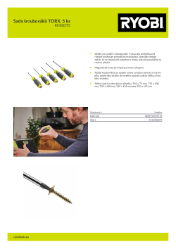 RYOBI RHSDST5 Sada šroubováků TORX, 5 ks 5132006044 A4 PDF