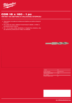 MILWAUKEE Concrete Drill Bits - Round Shank NG 4932480155 A4 PDF