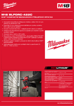 MILWAUKEE M18™ kompaktní bezuhlíková příklepová vrtačka 4933492825 A4 PDF