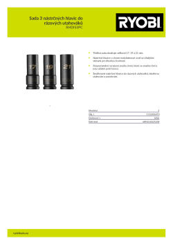 RYOBI RHDIS3PC Sada 3 nástrčných hlavic do rázových utahováků 5132006070 A4 PDF
