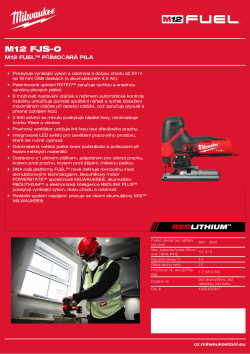 MILWAUKEE M12 FUEL™ přímočará pila 4933493347 A4 PDF