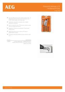RYOBI WB1 Set- Screwdriver Angle Attachment with 10 Screwdriving Bits Pravoúhlý nástavec s 10 šroubovacími bity 4932430173 A4 PDF