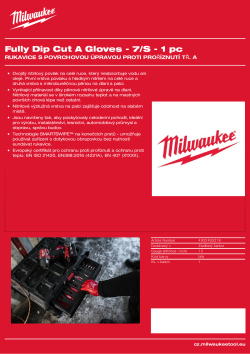MILWAUKEE Rukavice s povrchovou úpravou proti proříznutí tř. A - 7/S - 1 ks 4932493218 A4 PDF