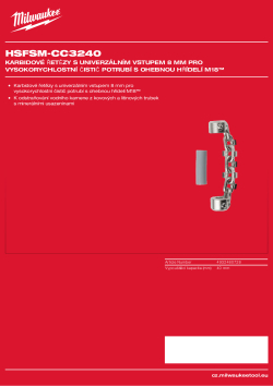 MILWAUKEE 32 - 40 mm karbidové řetězy s univerzálním vstupem 8 mm pro vysokorychlostní čistič potrubí s ohebnou hřídelí M18™ 4932480728 A4 PDF