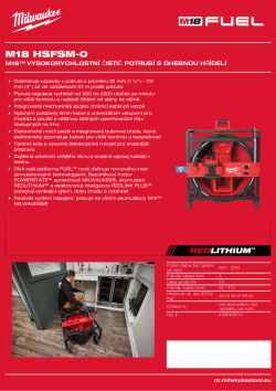 MILWAUKEE M18™ vysokorychlostní čistič potrubí s ohebnou hřídelí 4933480721 A4 PDF