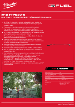 MILWAUKEE M18 FUEL™ teleskopická vyvětvovací pila 30 cm 4933480868 A4 PDF