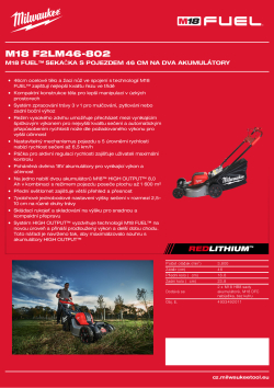 MILWAUKEE M18 FUEL™ sekačka s pojezdem 46 cm na dva akumulátory 4933492011 A4 PDF