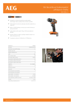 RYOBI BSB 18SBL 18V Bezuhlíková Subkompaktní příklepová vrtačka 4935478456 A4 PDF