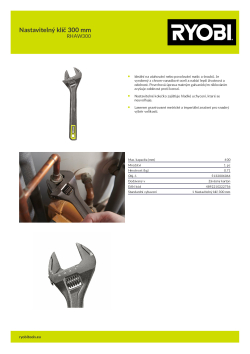 RYOBI RHAW Nastavitelný klíč 300 mm 5132006064 A4 PDF