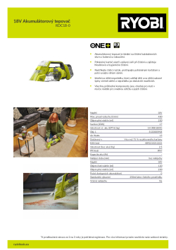 RYOBI RDC18 18V Akumulátorový tepovač 5133005905 A4 PDF