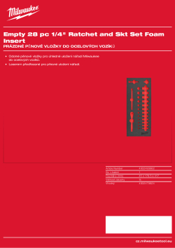 MILWAUKEE Prázdná pěnová vložka pro sadu ráčny a hlavic 1/4" 28 ks 4932493662 A4 PDF