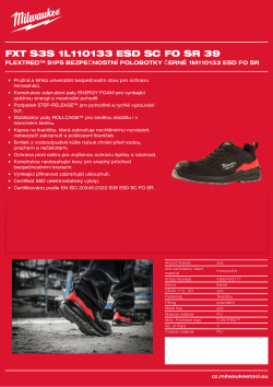 MILWAUKEE Flextred™ S1PS bezpečnostní polobotky černé 1M110133 ESD FO SR 4932493717 A4 PDF