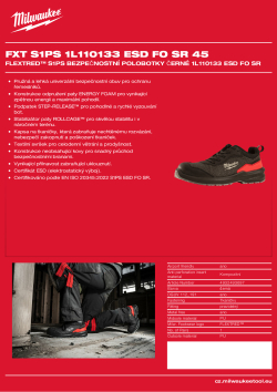 MILWAUKEE Flextred™ S1PS Bezpečnostní polobotky černé 1L110133 ESD FO SR 4932493697 A4 PDF