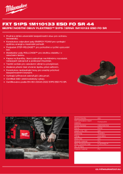MILWAUKEE Bezpečnostní obuv Flextred™ S1PS černá 1M110133 ESD FO SR 4932493709 A4 PDF