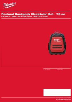 MILWAUKEE Packout Backpack Electrician Set 4932498407 A4 PDF